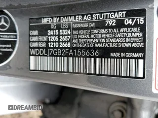2015 Mercedes-Benz CLS-Class CLS 63 AMG S-Model with VIN WDDLJ7GB2FA155636, listed as a Copart auction lot 58945682 with 93,396 mi miles. Bid and sale history available at carsss.com. Image 10.