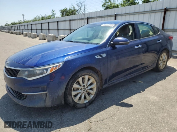 2017 Kia Optima LX with VIN 5XXGT4L32HG123232, listed as a Copart auction lot 55656235 with 201,138 mi miles and Clean Title. Bid and sale history available at carsss.com. Image 1.