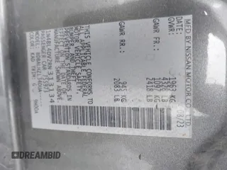 2024 Nissan Altima SV with VIN 1N4BL4DV2RN313134, listed as a IAAI auction lot 42653527 with 45,653 mi miles and . Bid and sale history available at DreamBid. Image 9.