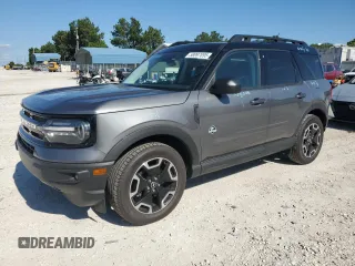 2024 Ford Bronco Sport Outer Banks z VIN 3FMCR9C61RRE75897, wystawiony jako Copart lot #58997095 z przebiegiem 21 916 mil mil oraz Szkoda całkowita • Salvage title. Historia ofert i sprzedaży dostępna na DreamBid. Obrazek 1.