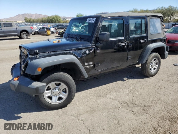 2018 Jeep Wrangler JK Unlimited Sport S with VIN 1C4BJWDG4JL894696, listed as a Copart auction lot 72454864 with 60,122 mi miles and Salvage Title. Bid and sale history available at carsss.com. Image 1.