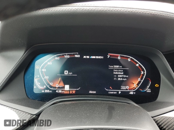 2023 BMW X5 M50i z VIN 5UXJU4C06P9P96852, wystawiony jako Copart lot #52789165 z przebiegiem 33 081 mil mil oraz Szkoda całkowita • Salvage title. Historia ofert i sprzedaży dostępna na DreamBid. Obrazek 9.