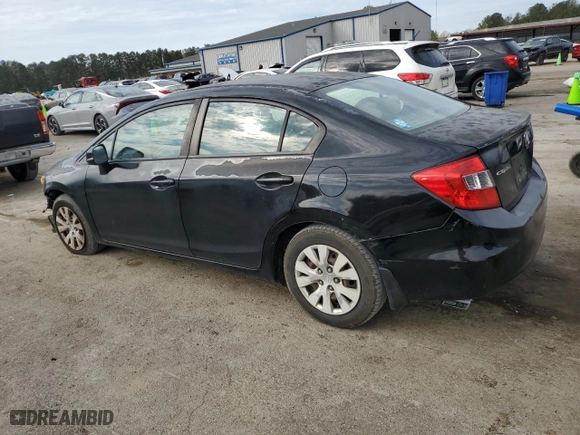 2012 Honda Civic Sdn LX with VIN 2HGFB2F5XCH608192, listed as a Copart auction lot 50395875 with 209,882 mi miles and Salvage Title. Bid and sale history available at carsss.com. Image 2.