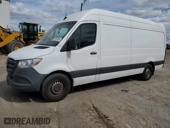 2021 Mercedes-Benz Sprinter Cargo with VIN W1Y4ECHY1MT070055, listed as a Copart auction lot 76815204 with 76,282 mi miles and Salvage Title. Bid and sale history available at carsss.com. Image 1.