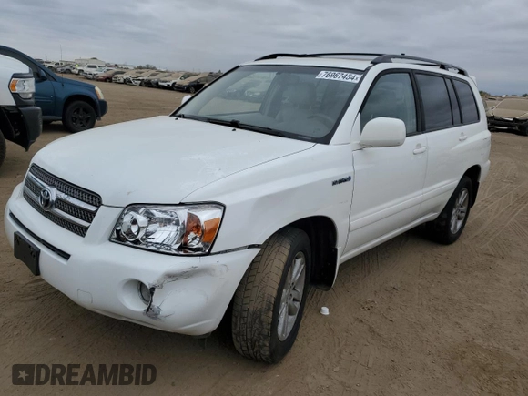 2007 Toyota Highlander Hybrid w/3rd Row with VIN JTEEW21A870035060, listed as a Copart auction lot 76967454 with 188,249 mi miles and Clean Title. Bid and sale history available at carsss.com. Image 1.