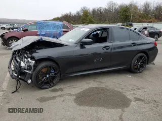 2021 BMW 3 Series M340i xDrive with VIN 3MW5U9J02M8B63206, listed as a Copart auction lot 75713254 with 33,876 mi miles and Salvage Title. Bid and sale history available at carsss.com. Image 1.