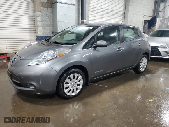 2017 Nissan LEAF S with VIN 1N4BZ0CP6HC308698, listed as a Copart auction lot 85581184 with 30,577 mi miles and Salvage Title. Bid and sale history available at carsss.com. Image 1.