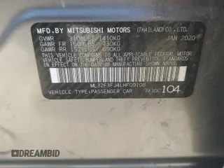 2020 Mitsubishi Mirage ES с VIN ML32F3FJ4LHF09108, выставлен на аукционе Copart как лот 56404265 с пробегом 136 868 миль миль и Списание • Salvage title. История ставок и продаж доступна на DreamBid. Изображение 12.