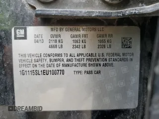 2014 Chevrolet Impala LT с VIN 1G1115SL1EU100770, выставлен на аукционе Copart как лот 57515655 с пробегом 109 165 миль миль и Списание • Salvage title. История ставок и продаж доступна на DreamBid. Изображение 12.