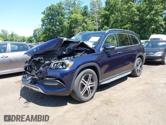 2022 Mercedes-Benz GLS 450 with VIN 4JGFF5KE1NA635210, listed as a IAAI auction lot 42369149 with 27,239 mi miles and . Bid and sale history available at DreamBid. Image 2.