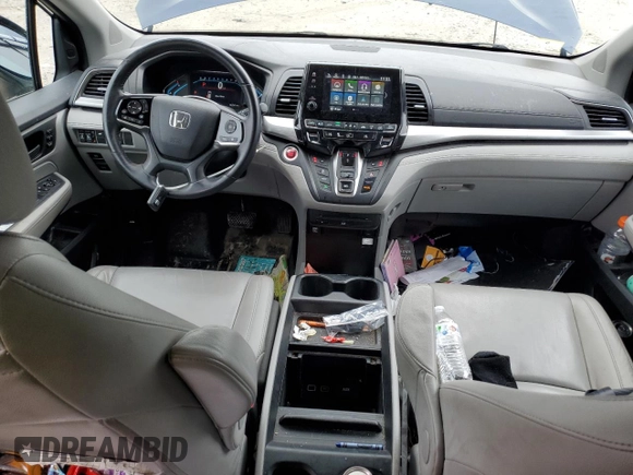 2020 Honda Odyssey EX-L with VIN 5FNRL6H70LB051653, listed as a Copart auction lot 45387985 with 63,747 mi miles and Salvage Title. Bid and sale history available at carsss.com. Image 8.
