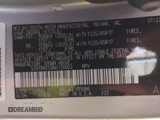 2022 Toyota Sienna XLE with VIN 5TDYRKEC6NS126603, listed as a IAAI auction lot 41561490 with 69,069 mi miles. Bid and sale history available at carsss.com. Image 9.