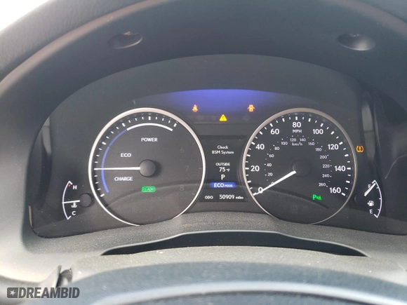 2015 Lexus ES 300h Hybrid with VIN JTHBW1GG8F2086119, listed as a Copart auction lot 44750983 with 50,909 mi miles. Bid and sale history available at carsss.com. Image 9.