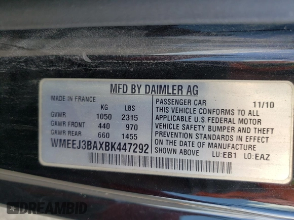 2011 Smart fortwo Pure with VIN WMEEJ3BAXBK447292, listed as a Copart auction lot 73308384 with 35,166 mi miles and Salvage title. Bid and sale history available at DreamBid. Image 12.