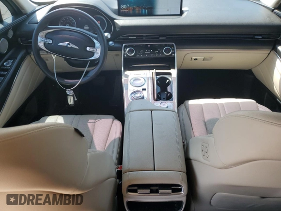 2021 Genesis GV80 with VIN KMUHB4SB5MU040802, listed as a Copart auction lot 71497074 with 45,321 mi miles and Salvage title. Bid and sale history available at DreamBid. Image 8.