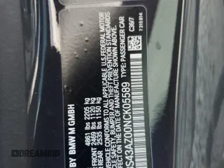 2022 BMW M4 Competition xDrive with VIN WBS43AZ00NCK05589, listed as a Copart auction lot 74566054 with 0 mi miles and Salvage Title. Bid and sale history available at carsss.com. Image 12.
