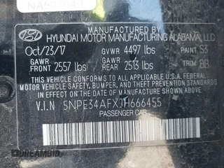 2018 Hyundai Sonata SEL with VIN 5NPE34AFXJH666455, listed as a IAAI auction lot 41939513 with 119,290 mi miles and . Bid and sale history available at carsss.com. Image 9.