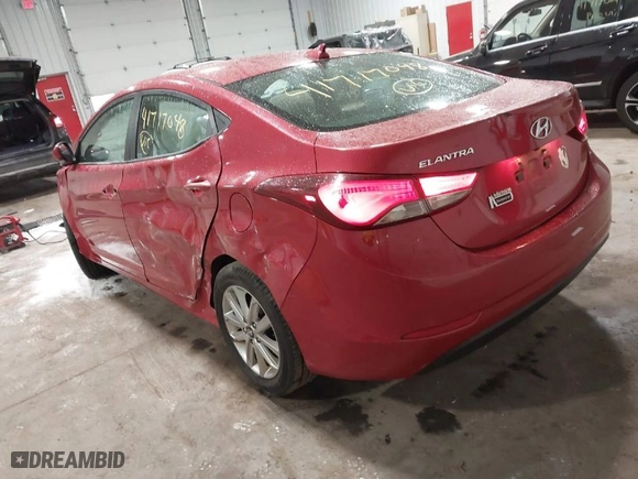 2016 Hyundai Elantra SE with VIN KMHDH4AE1GU556831, listed as a IAAI auction lot 41717048 with 91,730 mi miles. Bid and sale history available at carsss.com. Image 3.