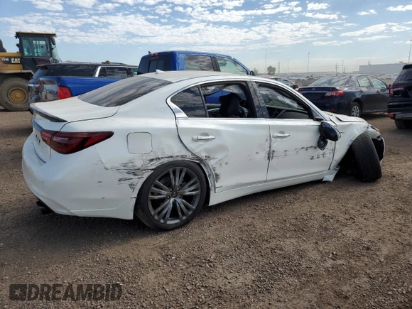 2020 Infiniti Q50 Luxe with VIN JN1EV7AR0LM253462, listed as a Copart auction lot 64016965 with 47,442 mi miles and Non repairable. Bid and sale history available at DreamBid. Image 3.