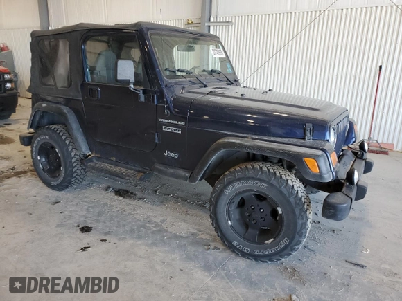 2002 Jeep Wrangler Sport with VIN 1J4FA49S82P713459, listed as a Copart auction lot 52745955 with 173,297 mi miles and Salvage Title. Bid and sale history available at carsss.com. Image 4.