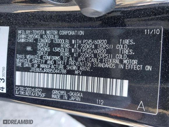 2011 Toyota 4Runner Trail with VIN JTEBU5JRXB5044788, listed as a Copart auction lot 52442615 with 197,746 mi miles and Salvage Title. Bid and sale history available at carsss.com. Image 15.