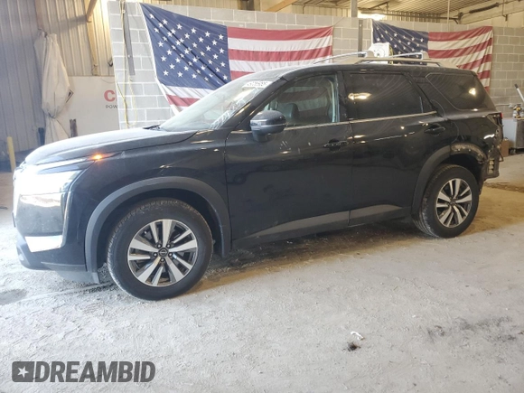 2022 Nissan Pathfinder SL with VIN 5N1DR3CCXNC223100, listed as a Copart auction lot 49056955 with 34,736 mi miles and Salvage title. Bid and sale history available at DreamBid. Image 1.