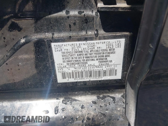 2021 Nissan Sentra SV z VIN 3N1AB8CV4MY230305, wystawiony jako IAAI lot #42120984 z przebiegiem 55 365 mil mil oraz . Historia ofert i sprzedaży dostępna na DreamBid. Obrazek 9.