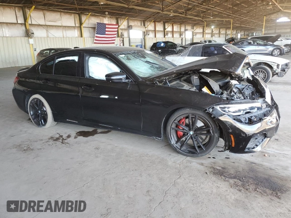 2021 BMW 3 Series M340i xDrive with VIN 3MW5U9J09M8C01983, listed as a Copart auction lot 50591655 with 0 mi miles and Salvage Title. Bid and sale history available at carsss.com. Image 4.