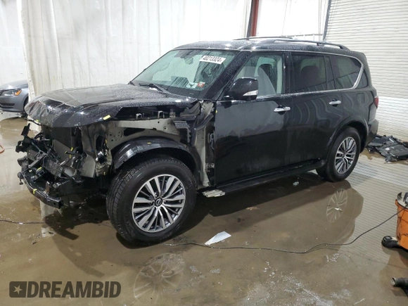 2022 Nissan Armada SL with VIN JN8AY2BD7N9676218, listed as a Copart auction lot 40213324 with 37,646 mi miles. Bid and sale history available at carsss.com. Image 1.