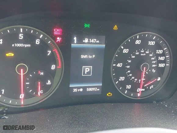 2019 Hyundai Sonata Sport with VIN 5NPE34AF0KH771734, listed as a IAAI auction lot 41277557 with 58,092 mi miles. Bid and sale history available at carsss.com. Image 15.