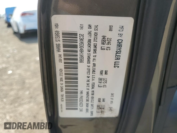 2008 Chrysler 300 Touring z VIN 2C3KA53G48H105566, wystawiony jako Copart lot #56949195 z przebiegiem 89 630 mil mil oraz Szkoda całkowita • Salvage title. Historia ofert i sprzedaży dostępna na DreamBid. Obrazek 12.