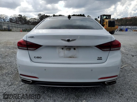 2018 Genesis G80 3.8L with VIN KMHGN4JE8JU239948, listed as a Copart auction lot 48525685 with 114,494 mi miles and Salvage Title. Bid and sale history available at carsss.com. Image 6.