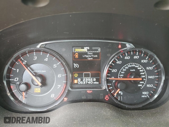 2019 Subaru WRX Premium с VIN JF1VA1C60K9820219, выставлен на аукционе Copart как лот 52358385 с пробегом 53 740 миль миль и На запчасти • Non repairable. История ставок и продаж доступна на DreamBid. Изображение 9.