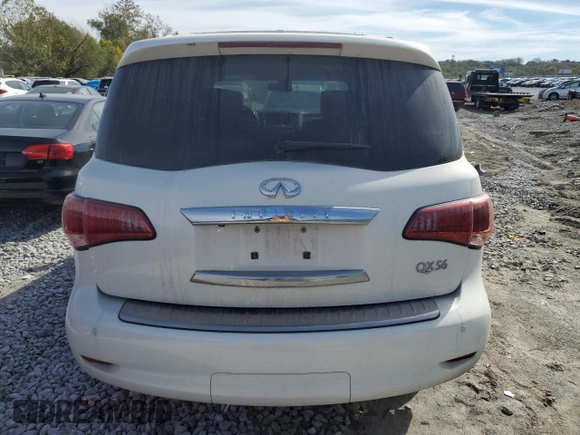 2012 Infiniti QX56 7-passenger with VIN JN8AZ2NE4C9017396, listed as a Copart auction lot 75180134 with 152,957 mi miles and Salvage Title. Bid and sale history available at carsss.com. Image 6.