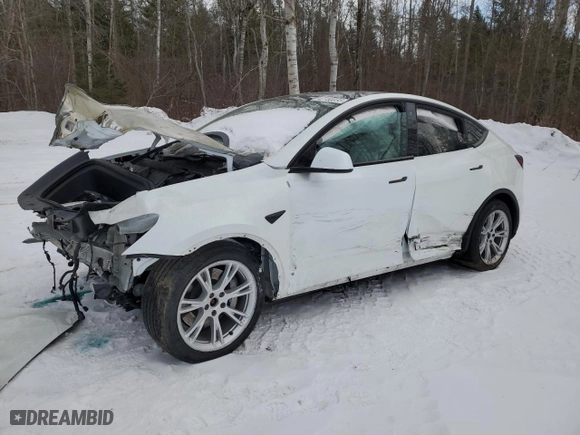 2022 Tesla Model Y Long Range with VIN 7SAYGDEE9NF447187, listed as a Copart auction lot 42150035 with 120,316 mi miles and Salvage Title. Bid and sale history available at carsss.com. Image 1.