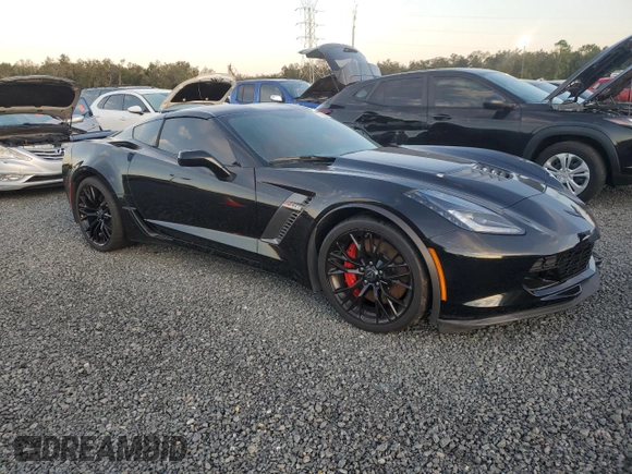 2015 Chevrolet Corvette Z06 2LZ with VIN 1G1YR2D64F5606585, listed as a Copart auction lot 76243904 with 0 mi miles and Salvage Title. Bid and sale history available at carsss.com. Image 4.