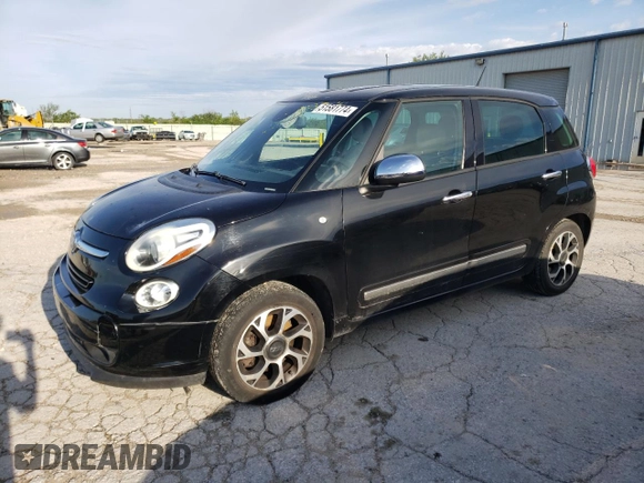 2014 FIAT 500L Lounge with VIN ZFBCFACH7EZ004054, listed as a Copart auction lot 51581774 with 116,779 mi miles and Salvage Title. Bid and sale history available at carsss.com. Image 1.