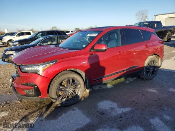2019 Acura RDX w/A-Spec Pkg with VIN 5J8TC2H64KL016875, listed as a Copart auction lot 80680124 with 0 mi miles and Salvage Title. Bid and sale history available at carsss.com. Image 1.