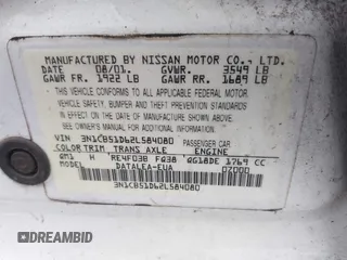 2002 Nissan Sentra GXE с VIN 3N1CB51D62L584080, выставлен на аукционе IAAI как лот 42138272 с пробегом 109 954 миль миль и . История ставок и продаж доступна на DreamBid. Изображение 9.