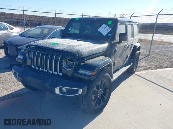 2021 Jeep Wrangler Unlimited Sahara z VIN 1C4JJXP68MW863698, wystawiony jako IAAI lot #41615738 z przebiegiem Nie podano mil oraz . Historia ofert i sprzedaży dostępna na DreamBid. Obrazek 2.