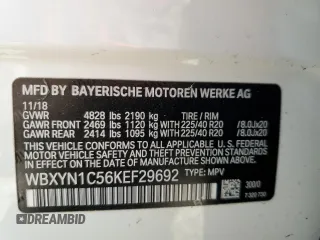 2019 BMW X2 M35i z VIN WBXYN1C56KEF29692, wystawiony jako Copart lot #75557284 z przebiegiem 62 186 mil mil oraz Szkoda całkowita • Salvage title. Historia ofert i sprzedaży dostępna na DreamBid. Obrazek 13.