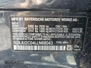 2020 BMW X5 z VIN 5UXJU2C04LLN68043, wystawiony jako Copart lot #49977365 z przebiegiem Nie podano mil oraz Szkoda całkowita • Salvage title. Historia ofert i sprzedaży dostępna na DreamBid. Obrazek 13.