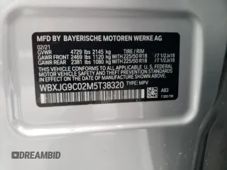 2021 BMW X1 xDrive28i with VIN WBXJG9C02M5T38320, listed as a Copart auction lot 45717075 with 31,300 mi miles and Salvage Title. Bid and sale history available at carsss.com. Image 13.
