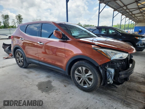 2014 Hyundai Santa Fe with VIN 5XYZT3LB4EG145430, listed as a Copart auction lot 58554075 with 38,690 mi miles and Salvage title. Bid and sale history available at DreamBid. Image 4.