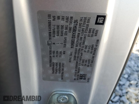 2016 GMC Canyon 2WD z VIN 1GTH5BEAXG1389414, wystawiony jako Copart lot #77198134 z przebiegiem 82 004 mil mil oraz Szkoda całkowita • Salvage title. Historia ofert i sprzedaży dostępna na DreamBid. Obrazek 12.