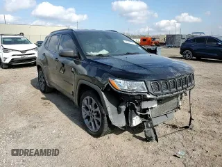 2021 Jeep Compass 80th Anniversary with VIN 3C4NJCEB3MT553247, listed as a Copart auction lot 44465515 with 90,627 mi miles and Salvage Title. Bid and sale history available at carsss.com. Image 10.