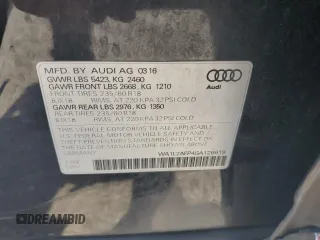 2016 Audi Q5 Premium Plus with VIN WA1L2AFP4GA126619, listed as a Copart auction lot 62185165 with 161,555 mi miles and Salvage title. Bid and sale history available at DreamBid. Image 13.