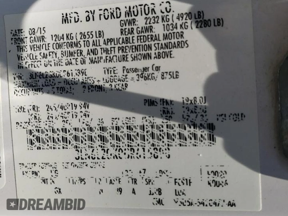 2016 Lincoln MKZ z VIN 3LN6L2GK0GR615898, wystawiony jako Copart lot #62814285 z przebiegiem 231 270 mil mil oraz Szkoda całkowita • Salvage title. Historia ofert i sprzedaży dostępna na DreamBid. Obrazek 13.