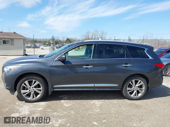 2013 Infiniti JX35 with VIN 5N1AL0MM5DC341869, listed as a IAAI auction lot 41921935 with 126,897 mi miles and . Bid and sale history available at DreamBid. Image 14.