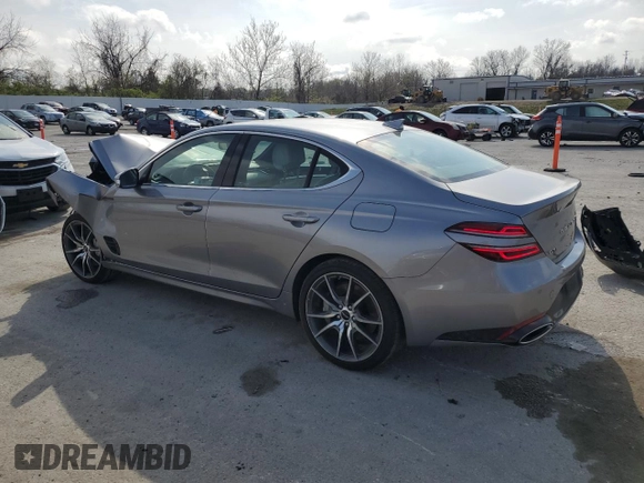 2025 Genesis G70 2.5T with VIN KMTG34SC1SU153729, listed as a Copart auction lot 51311795 with 13,251 mi miles and Salvage Title. Bid and sale history available at carsss.com. Image 2.
